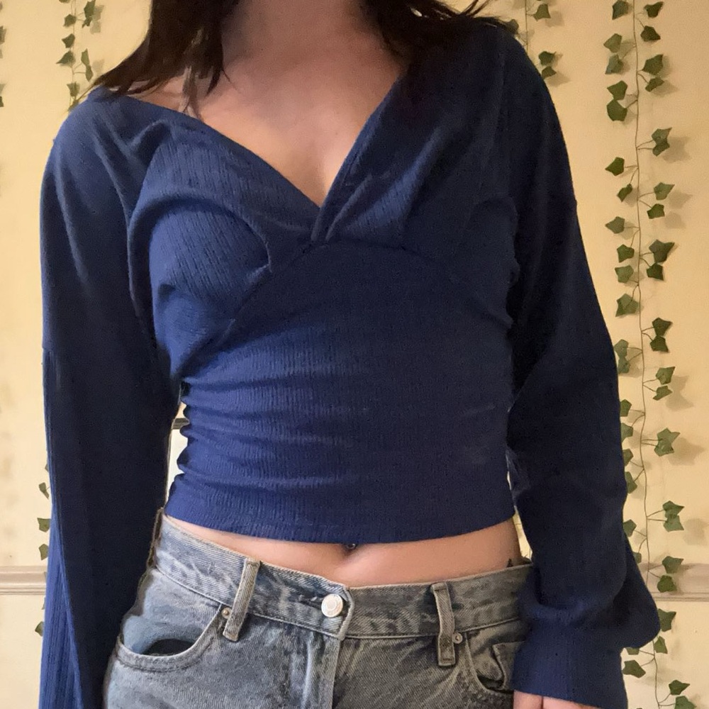Earthbound blue crossover top